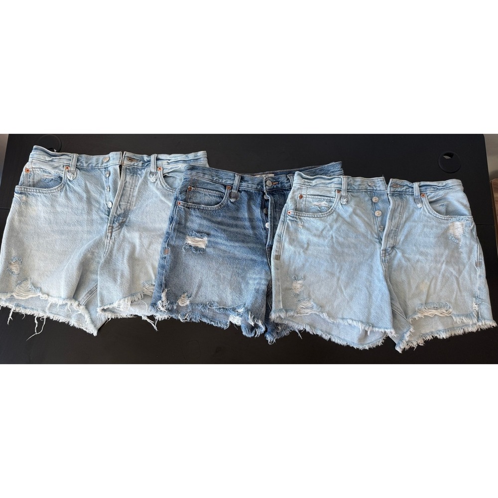 Free People We The Free Makai Cut Off Denim Shorts - Lot of 3 - Distressed 29